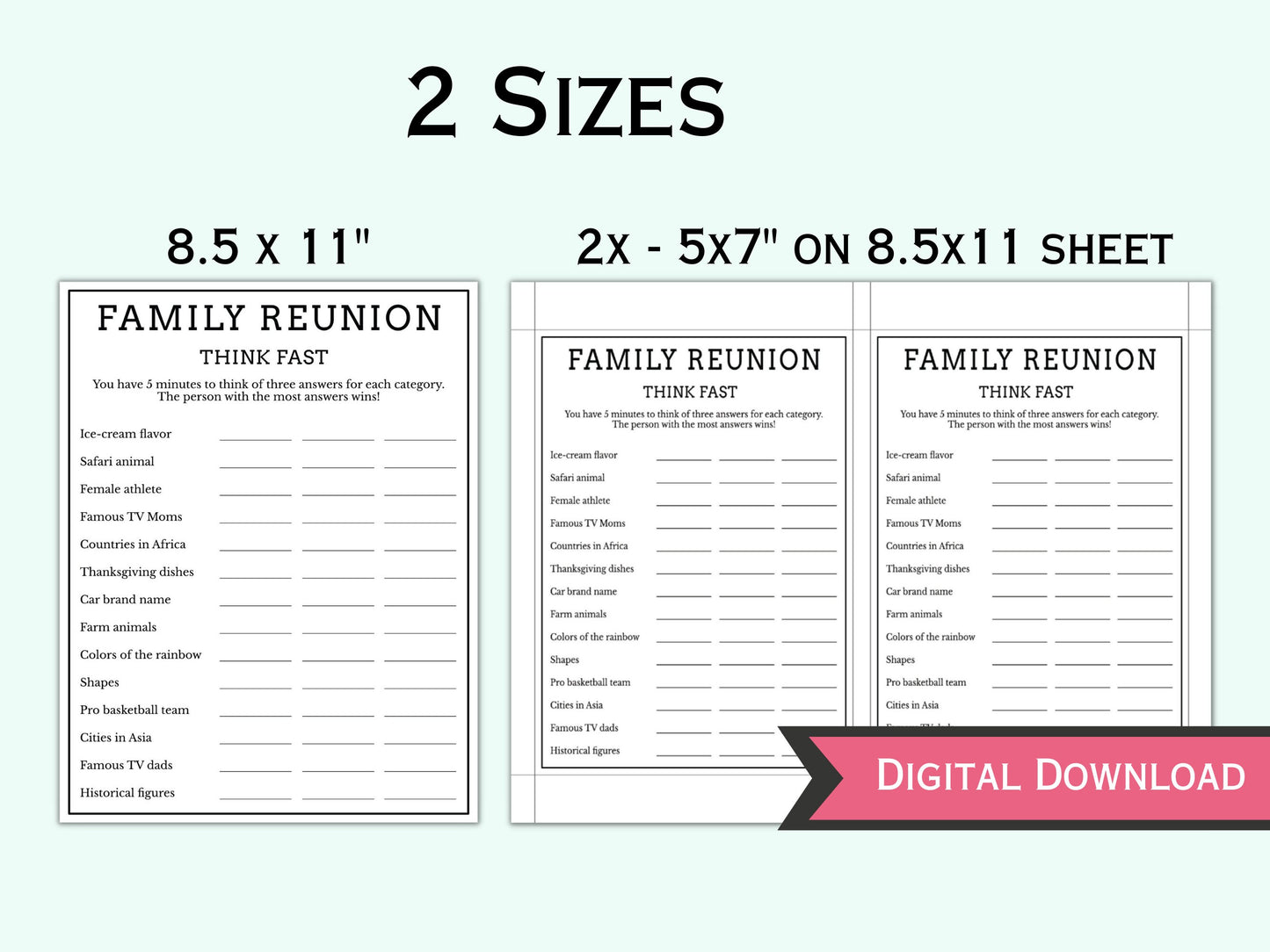 Family Reunion Games - 10 Games