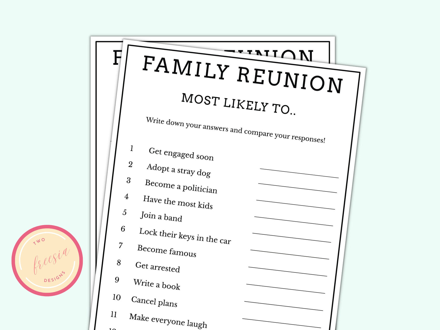 Most Likely to - Family Reunion Game