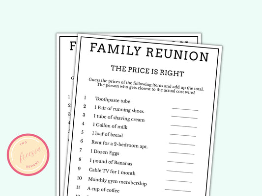 The Price is Right - Family Reunion Game