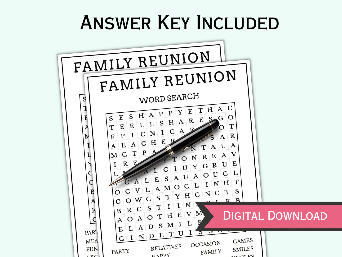 Family Reunion Word Search Game