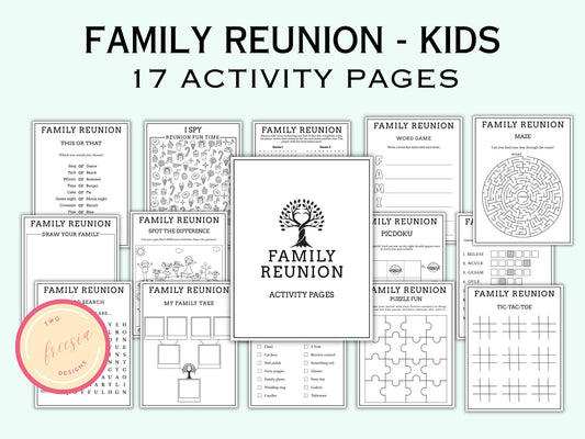 Family Reunion Games and Activities for Kids - 17 Pack