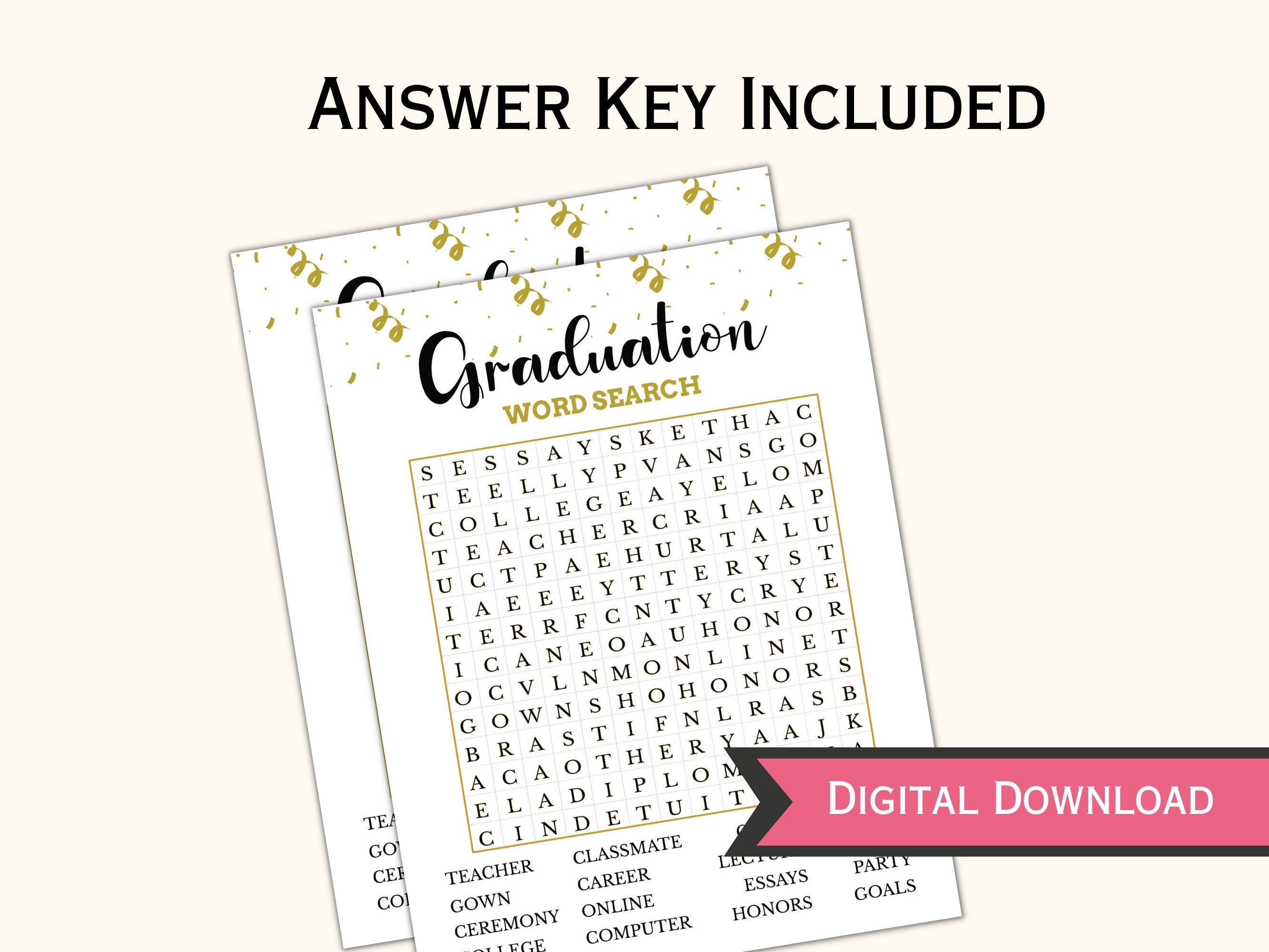 Graduation Word Search Game