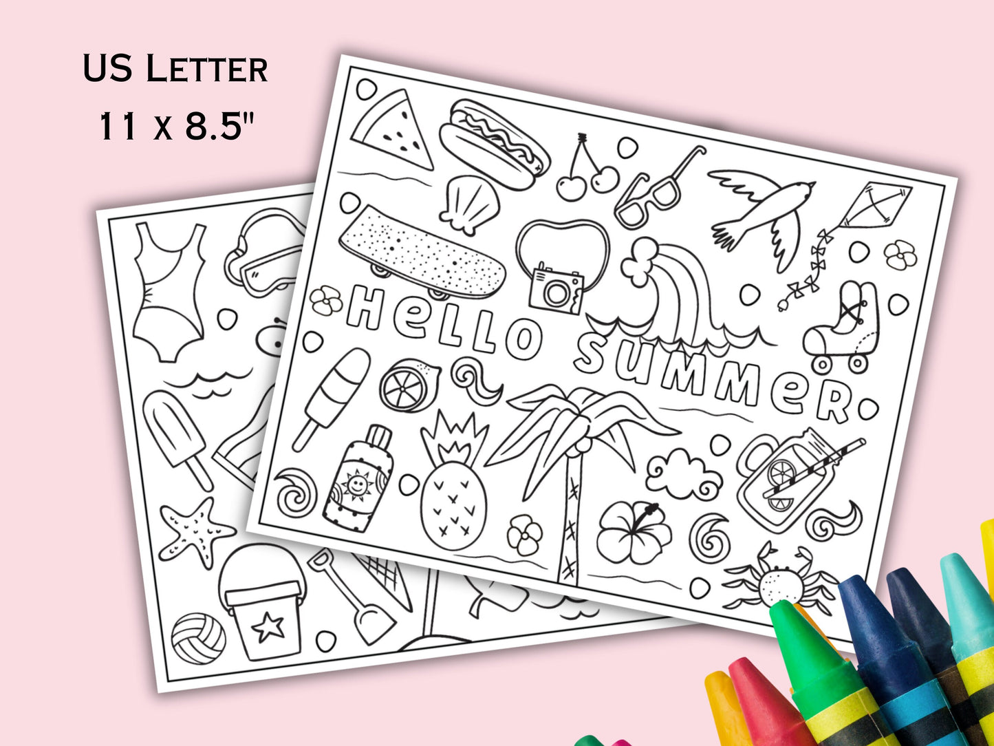 Printable Summer Doodle Coloring Pages
