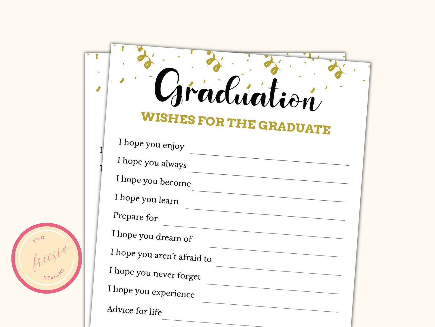 Wishes for the Graduate - Printable Cards