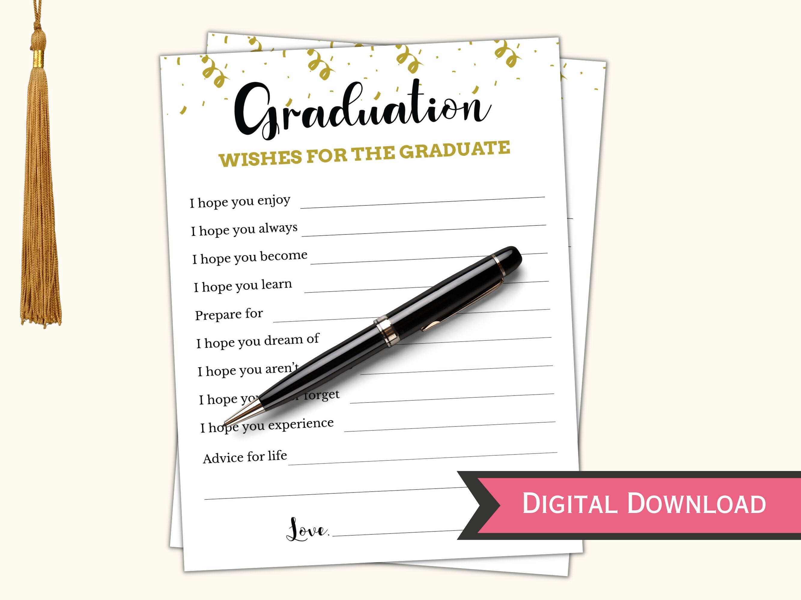 Wishes for the Graduate - Printable Cards