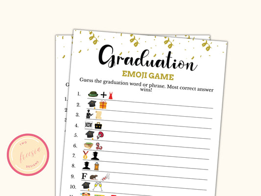 Graduation Emoji Game