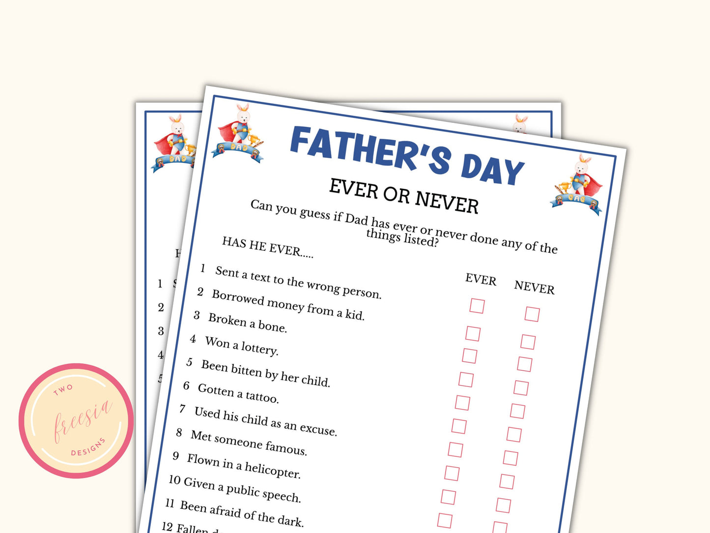 Ever or Never - Father's Day Game