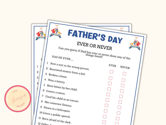 Ever or Never - Father's Day Game
