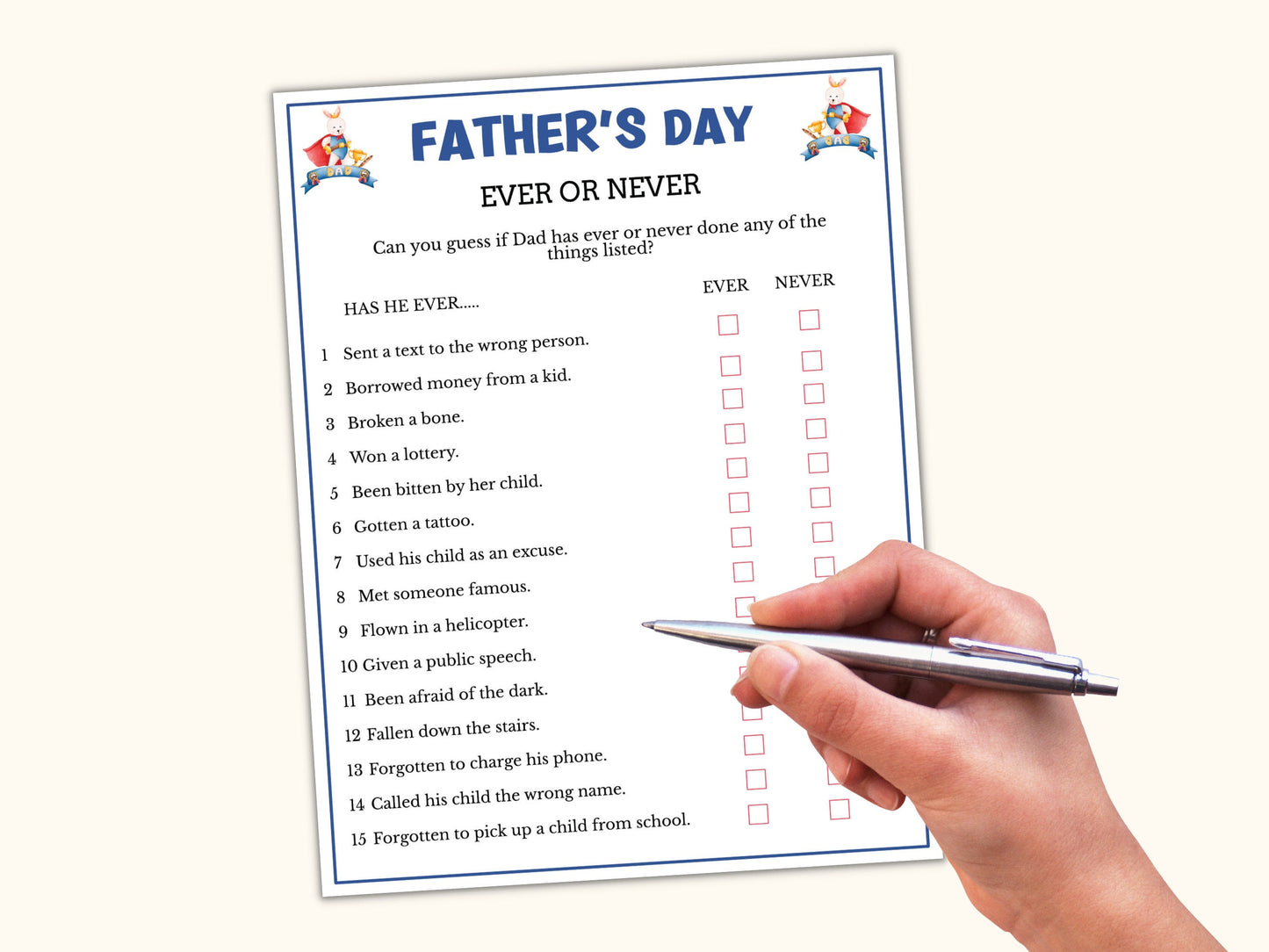 Ever or Never - Father's Day Game