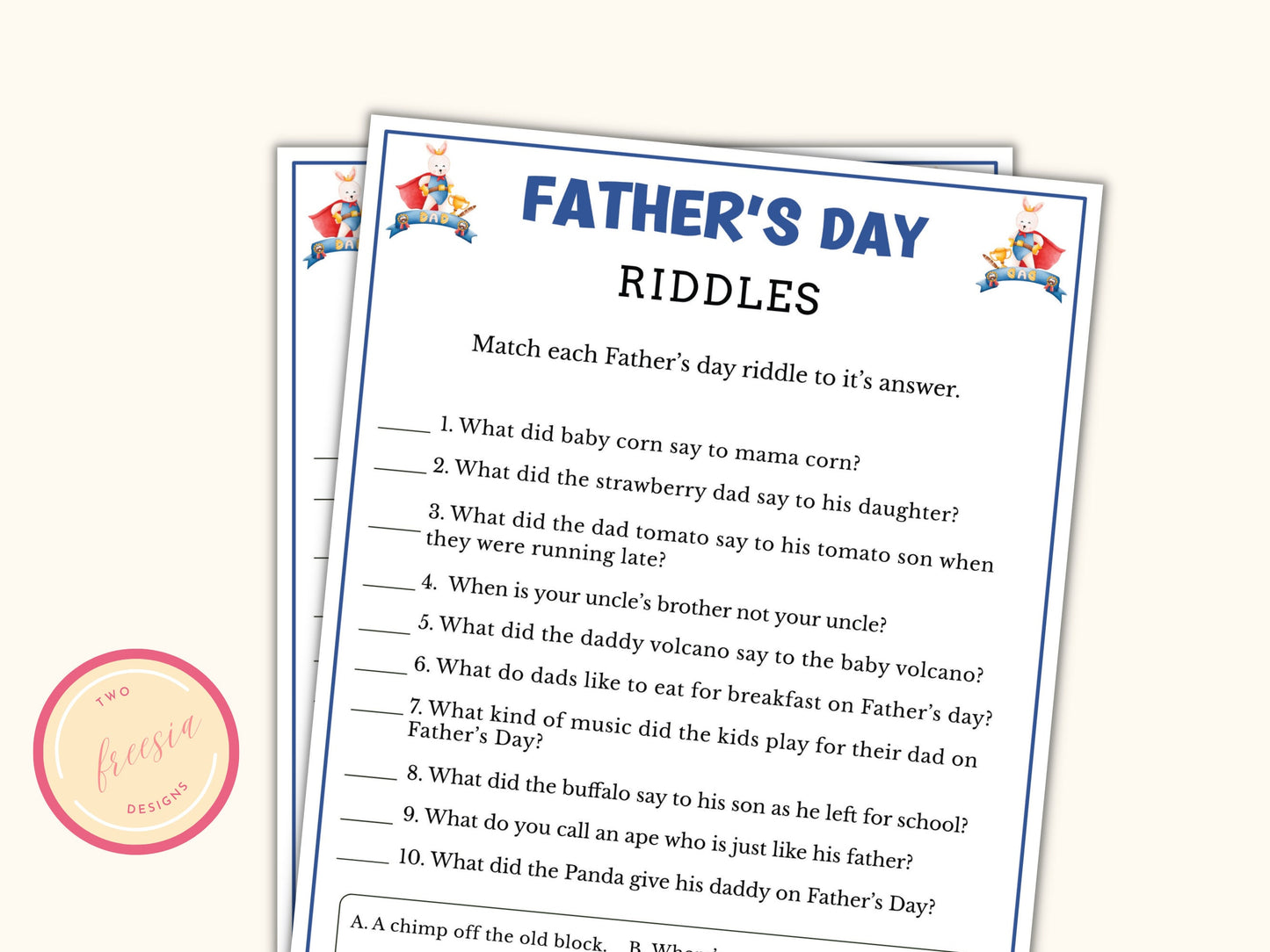 Father's Day Riddles Game