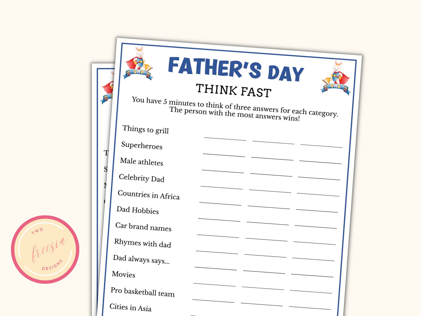 Think Fast - Father's Day Game