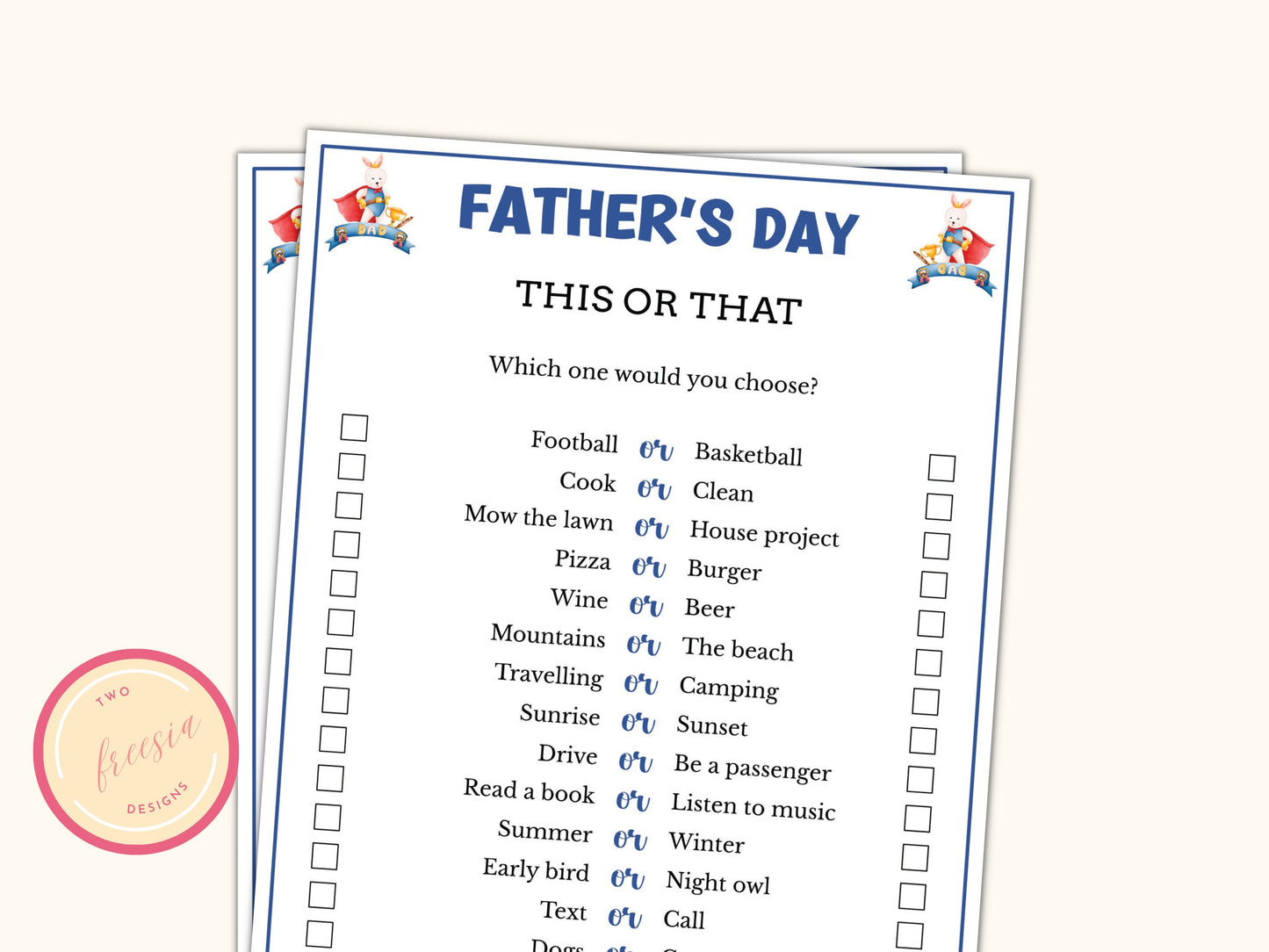 Father's Day This or That Game