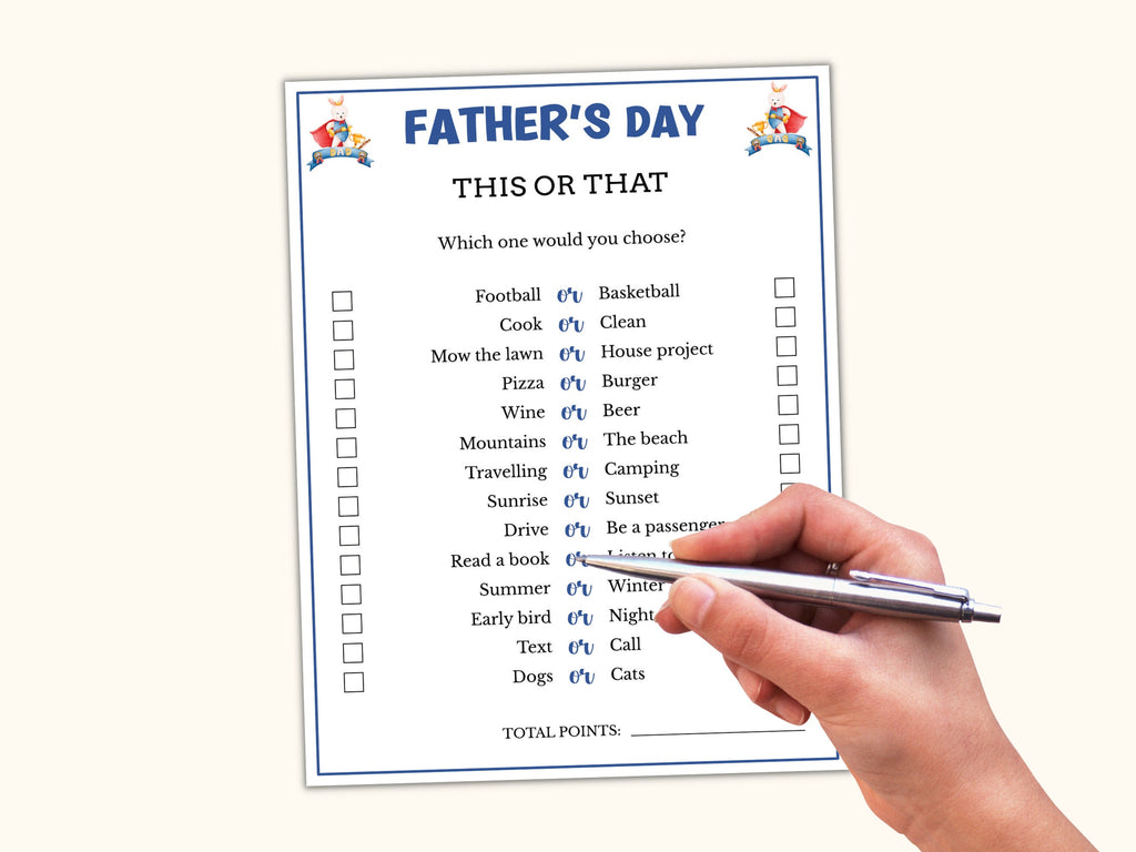 Father's Day This or That Game