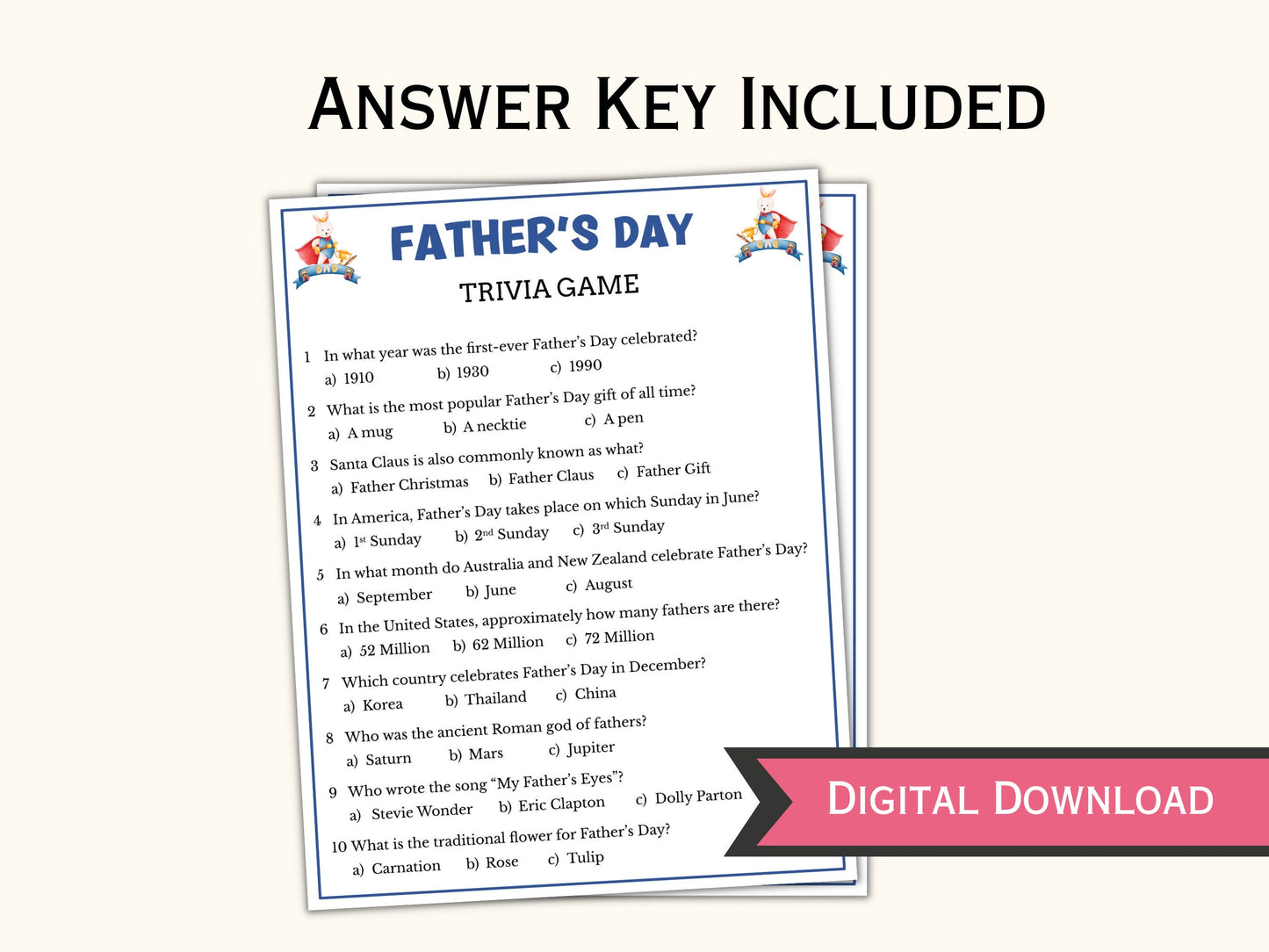 Father's Day Trivia Game