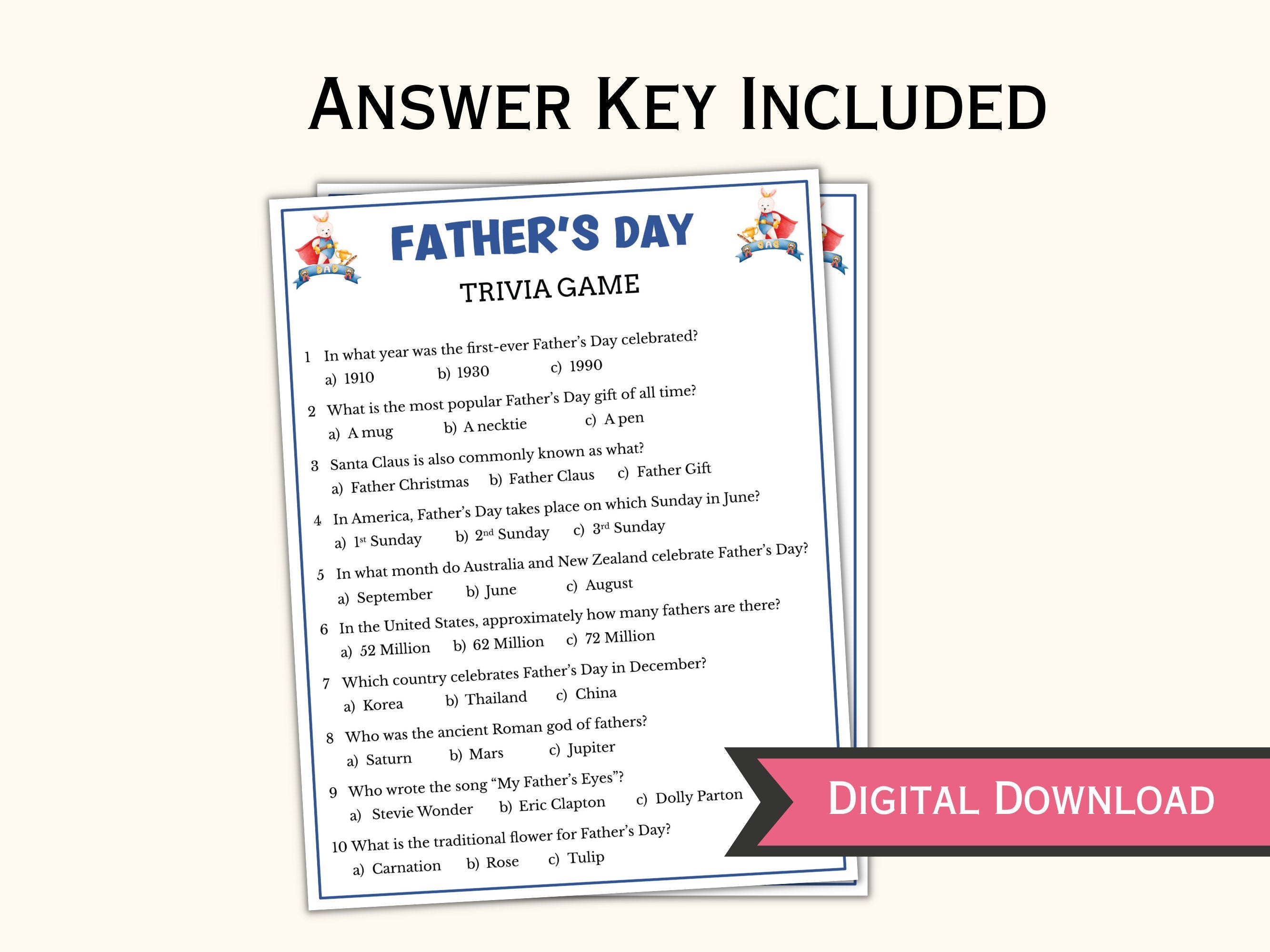 Father's Day Trivia Game