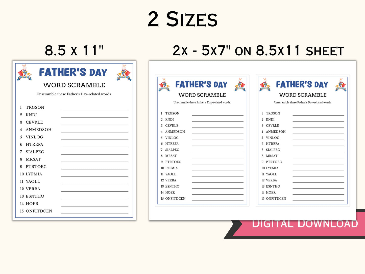 Father's Day Word Scramble Game