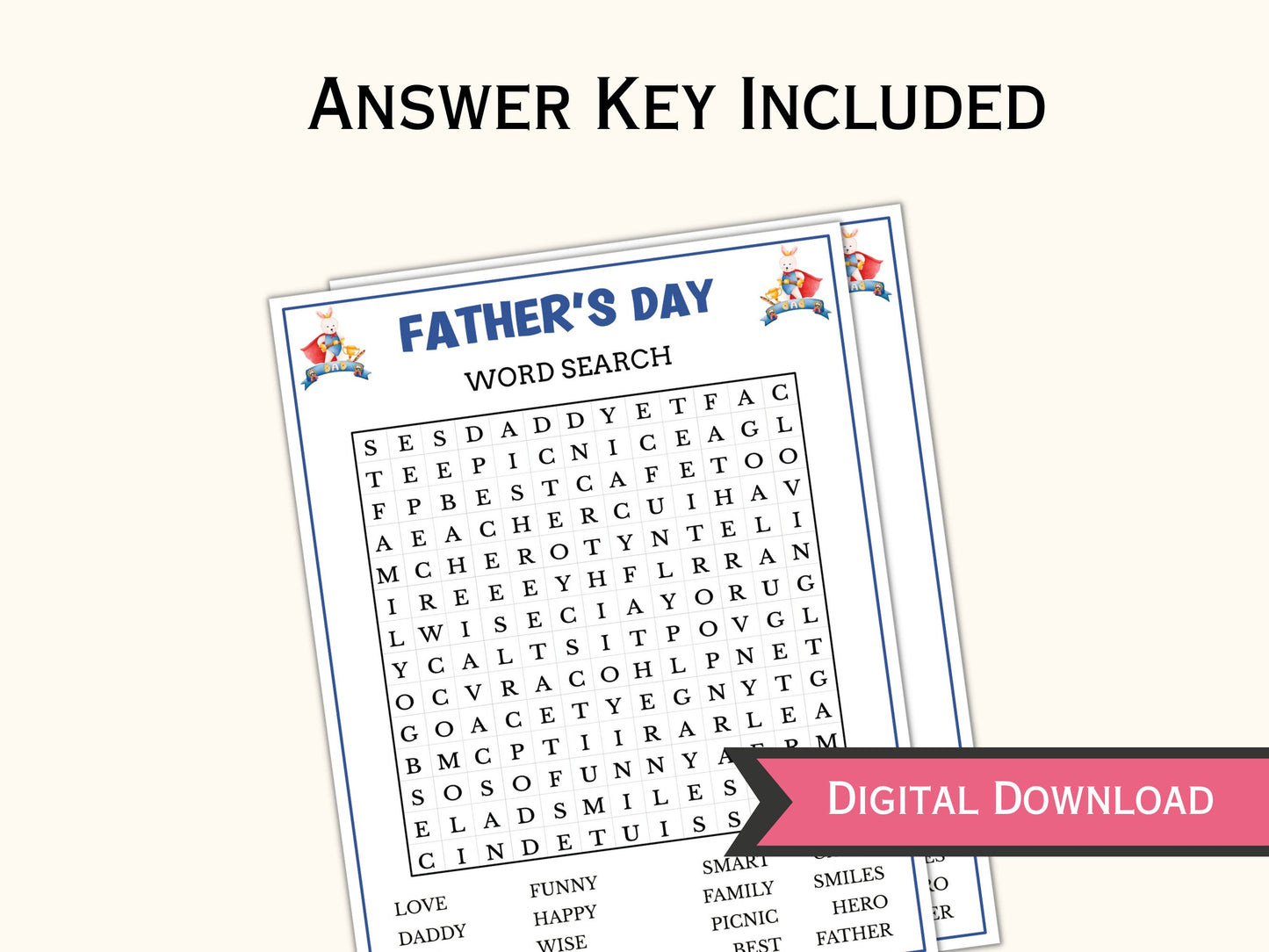 Printable Father's Day Word Search Game