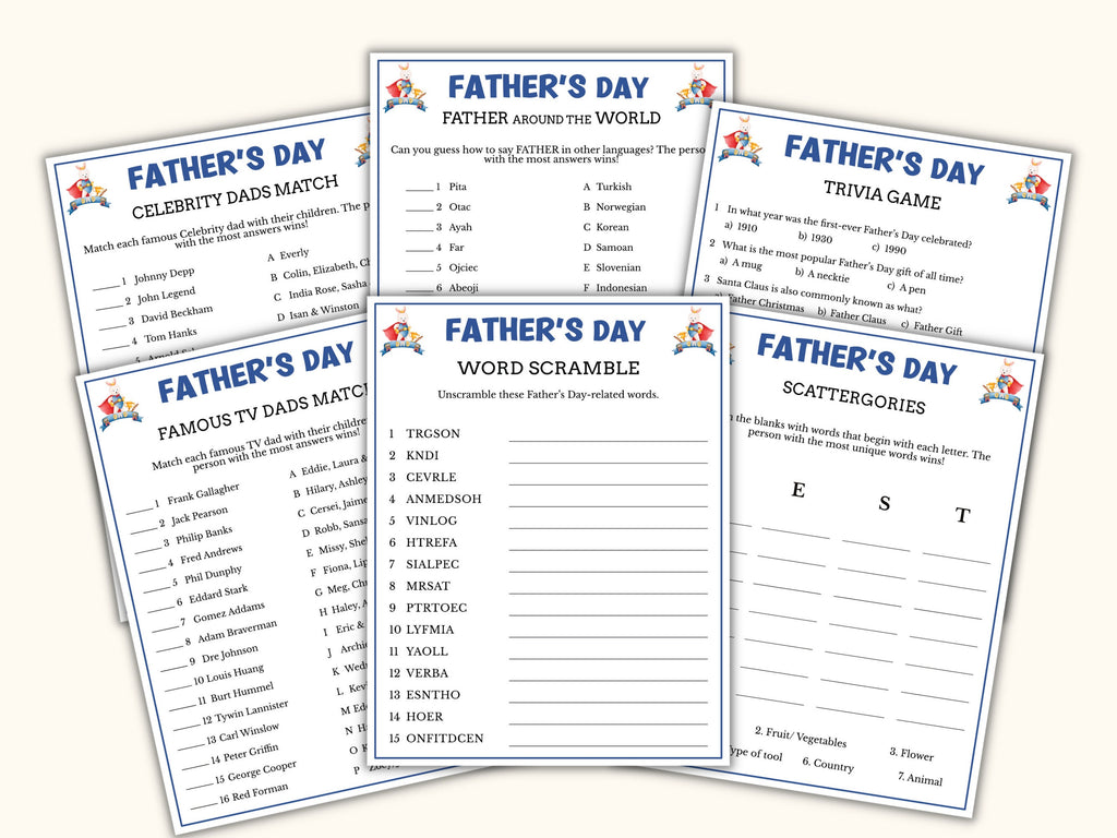 Father's Day Games For Kids and Adults (12 Games)