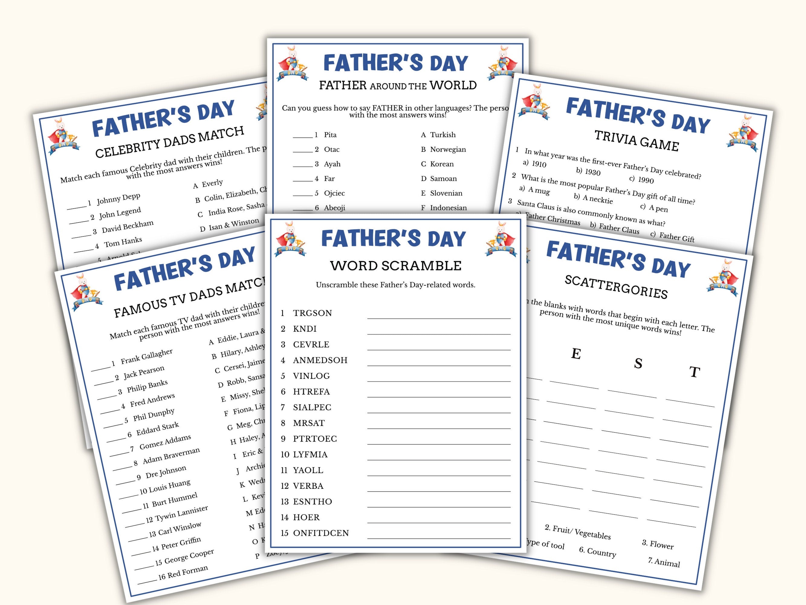 Father's Day Games For Kids and Adults (12 Games)