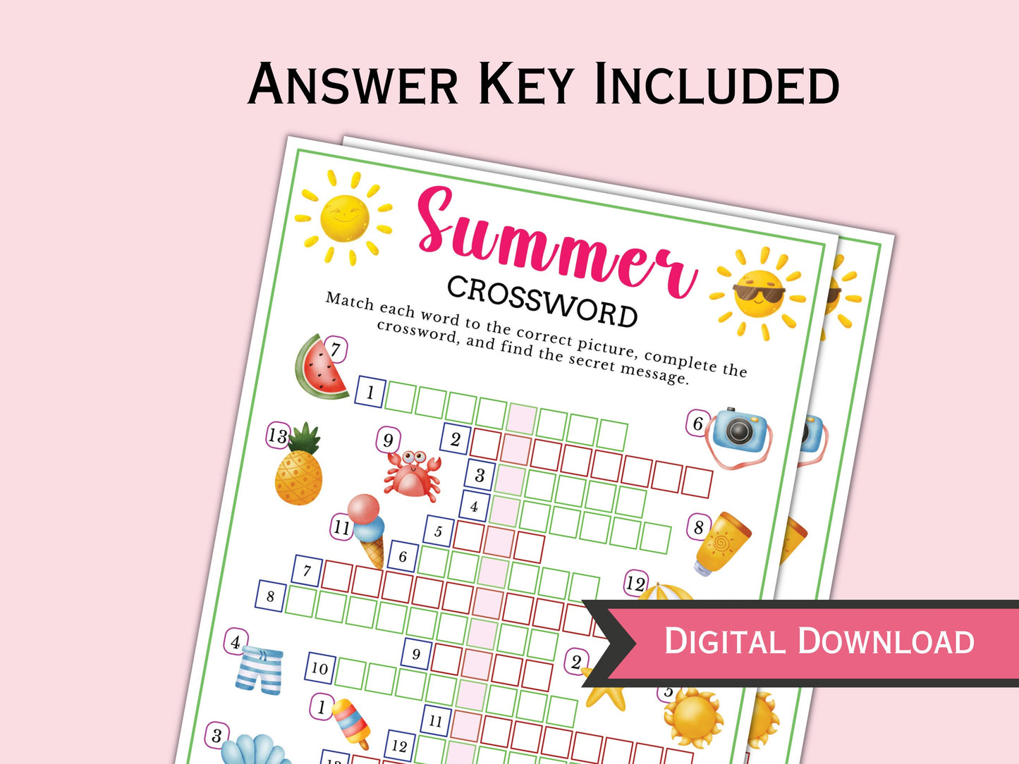 Summer Crossword Game