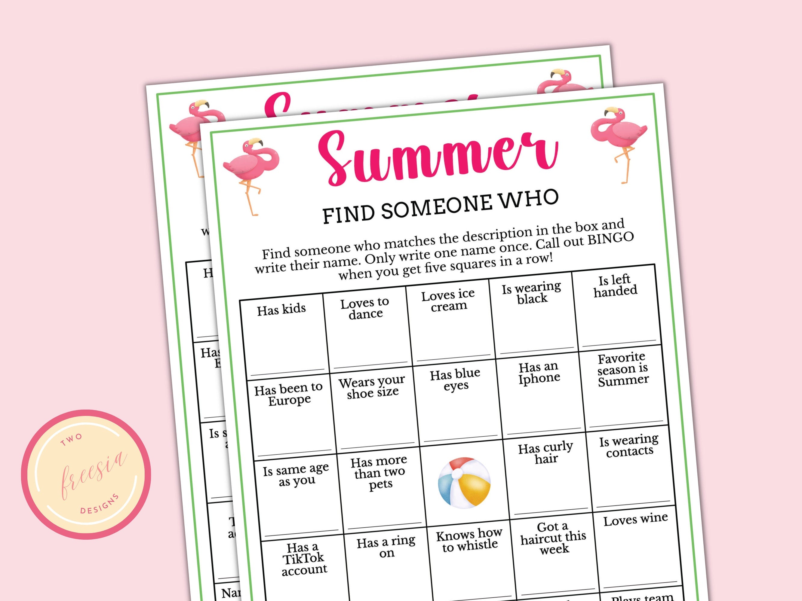 Summer Find the Guest Bingo