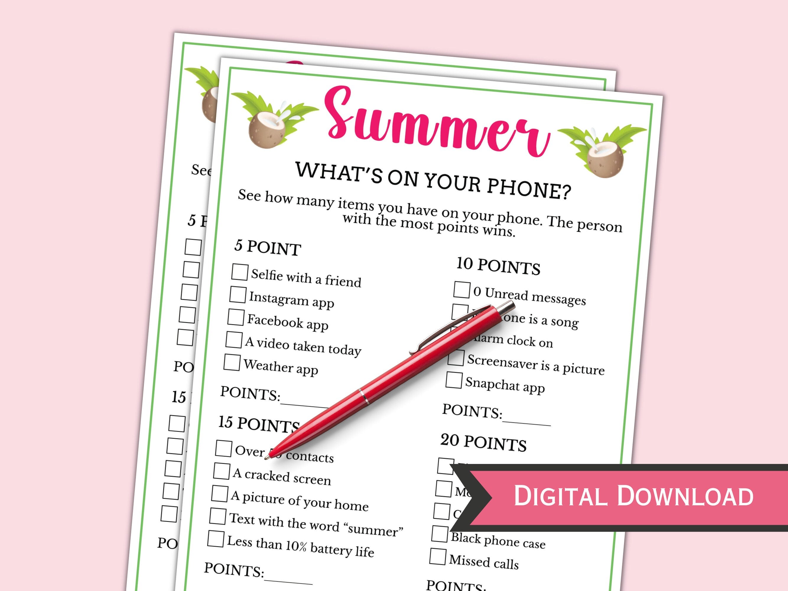 Summer What's on Your Phone game