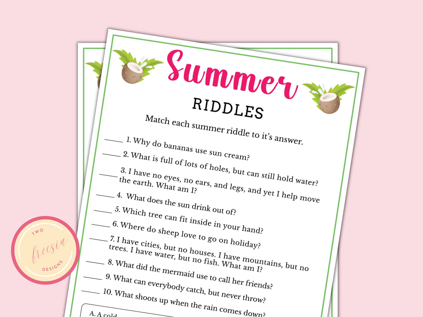 Summer Riddles Game