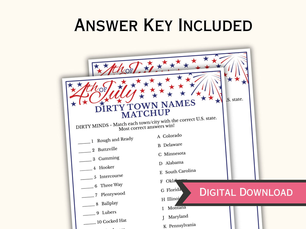 Printable Fourth of July Ice Breaker Party Games - 2 Pack