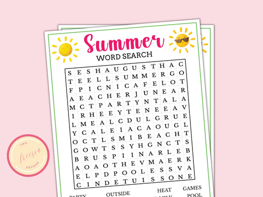 Summer Word Search Game