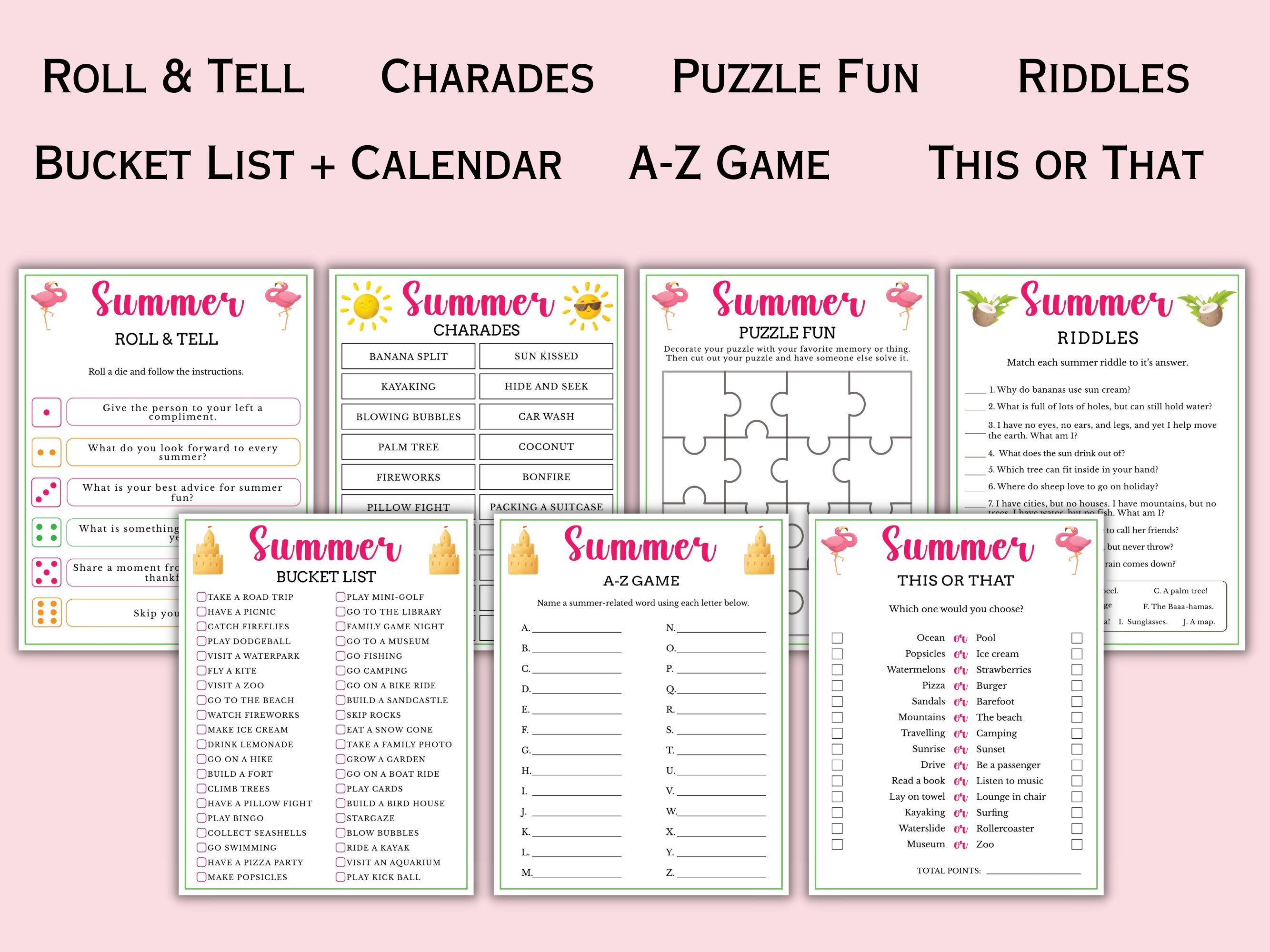 Summer Party - 27 Printable Games