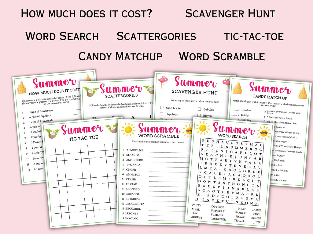 Summer Party - 27 Printable Games