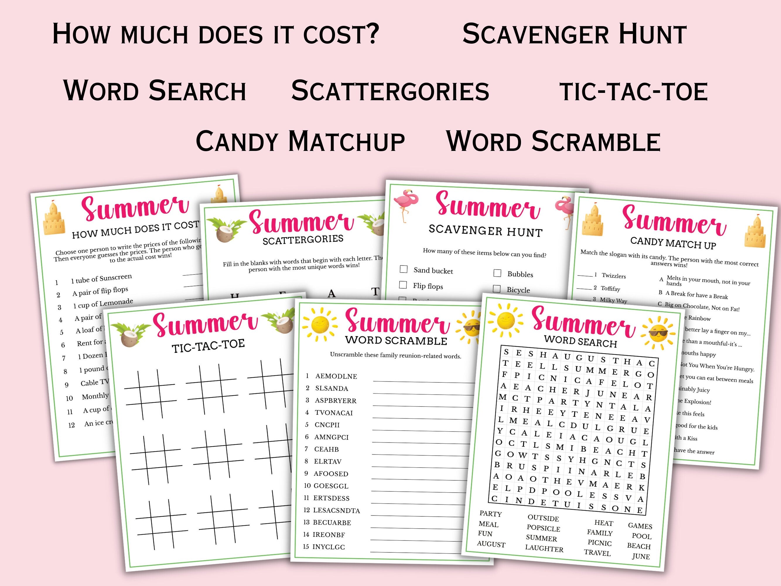 Summer Party - 27 Printable Games