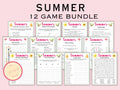 Printable Summer Game Bundle for Kids and Adult (12 Games)