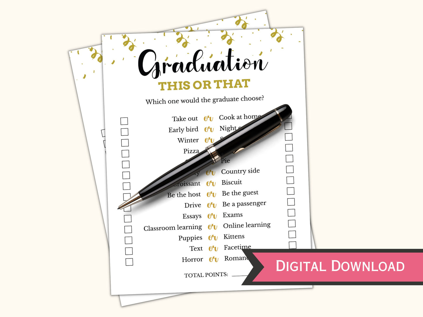 Graduation This or That Game