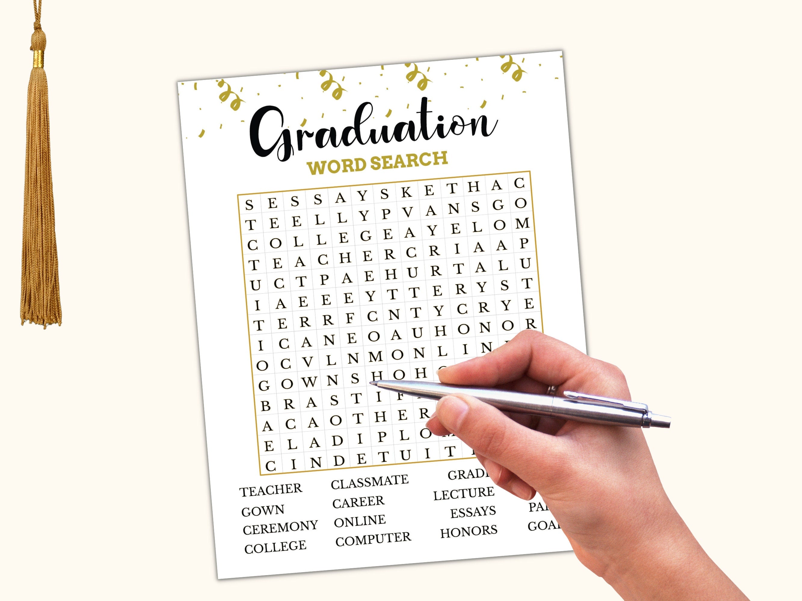 Graduation Word Search Game