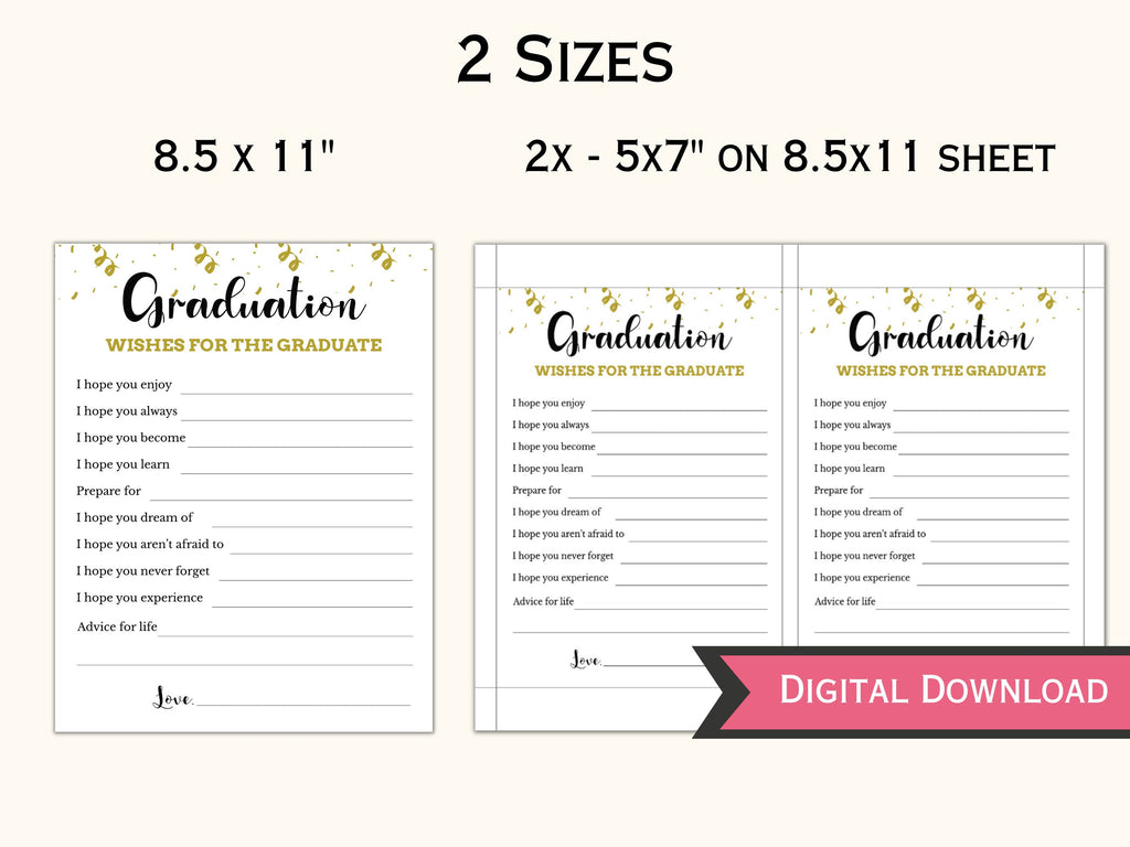 Wishes for the Graduate - Printable Cards