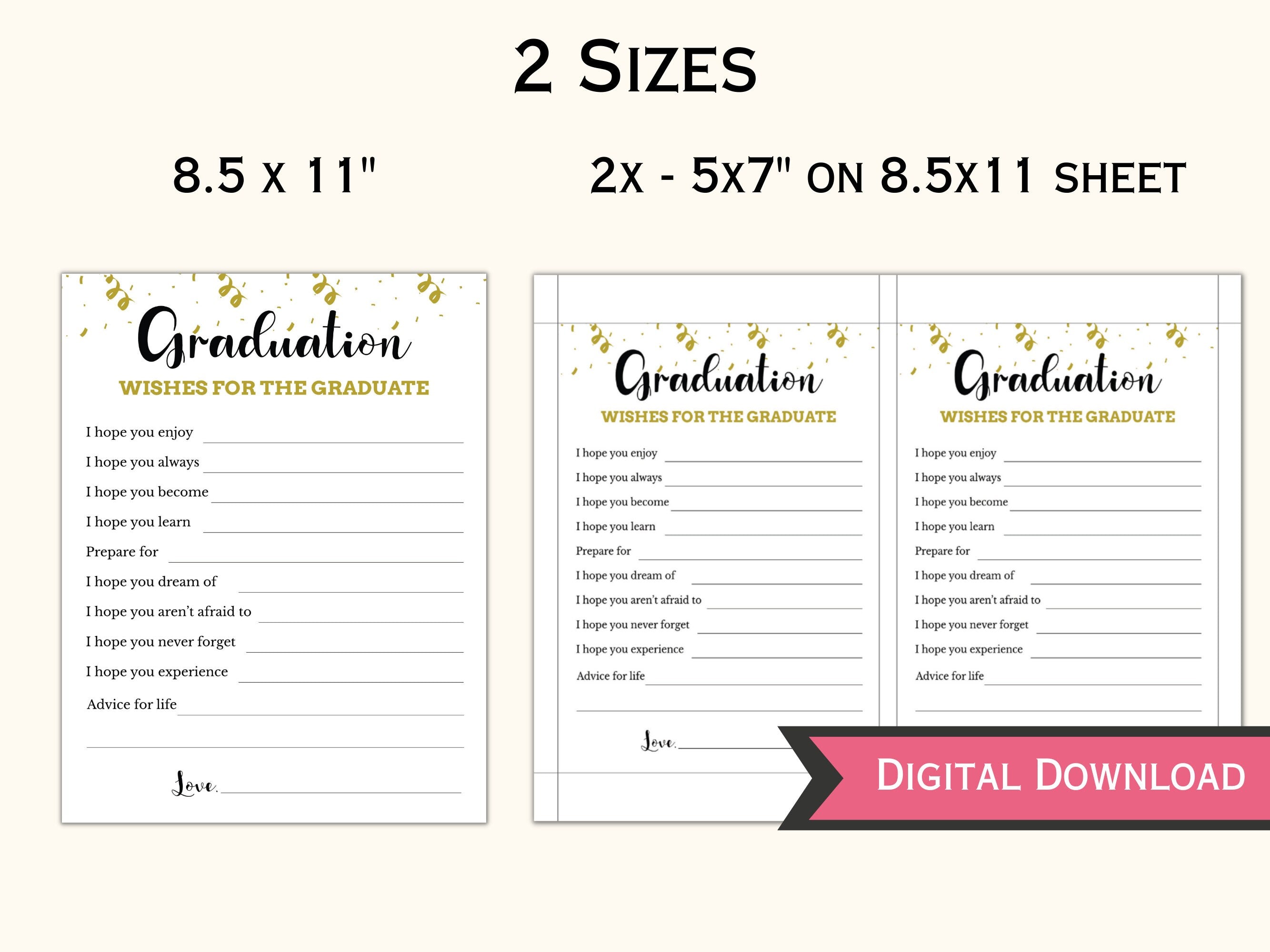 Wishes for the Graduate - Printable Cards