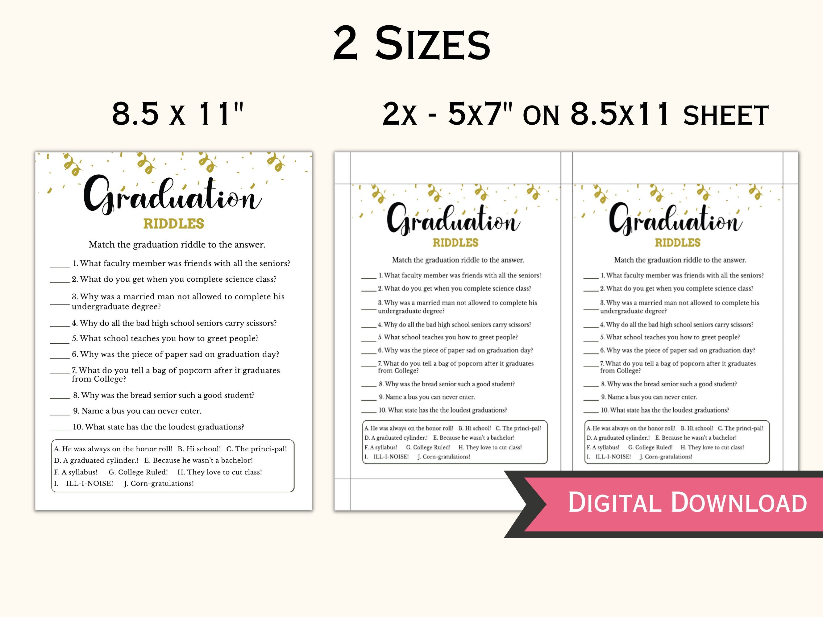 Graduation Riddles Game