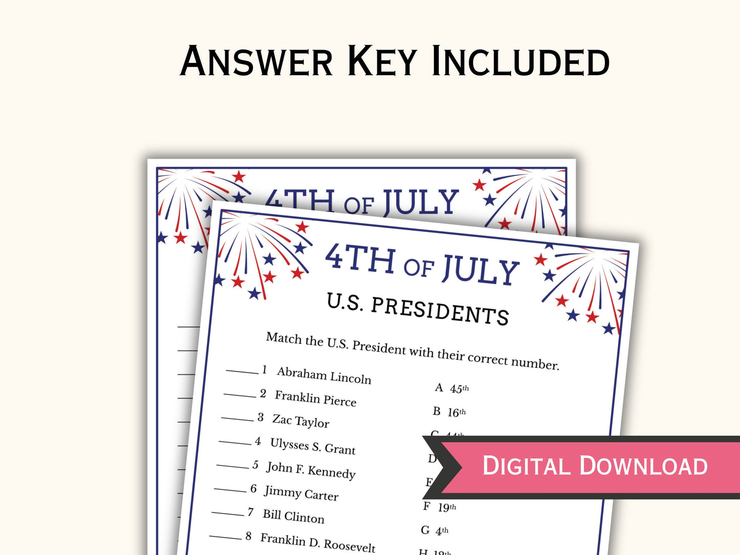 4th of July Games Printable (10 Games)