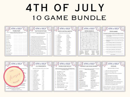 4th of July Games Printable (10 Games)