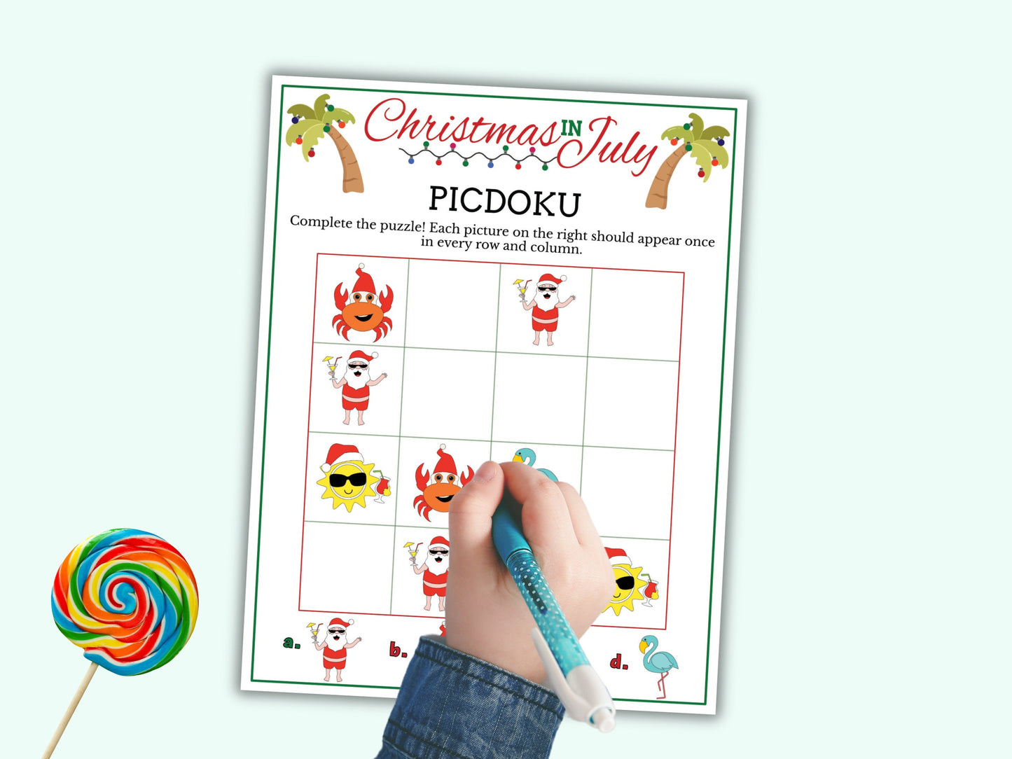 Christmas In July Games Printable - (13 Games)