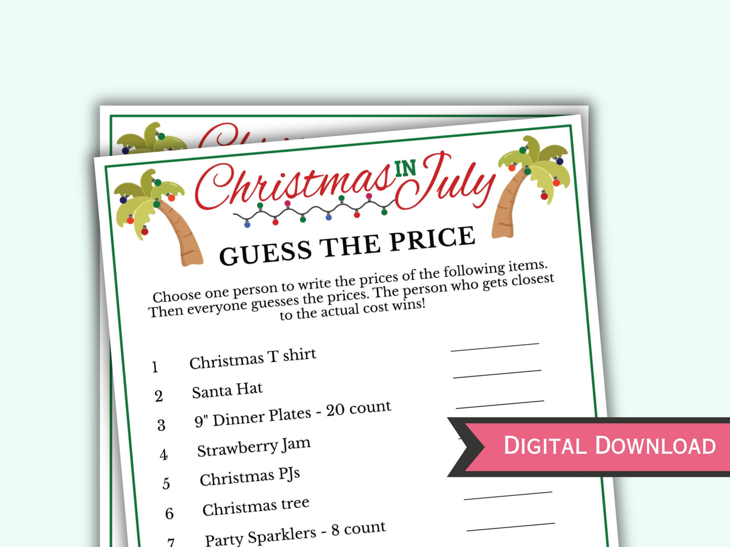 Christmas in July Guess the Price Game