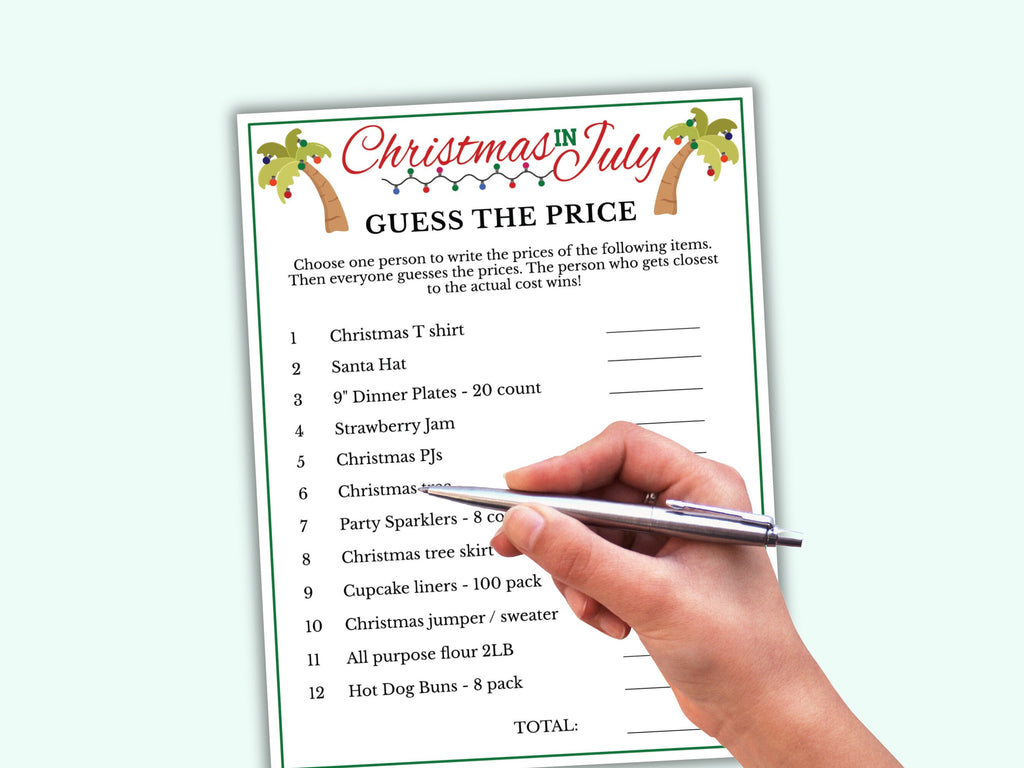 Christmas in July Guess the Price Game
