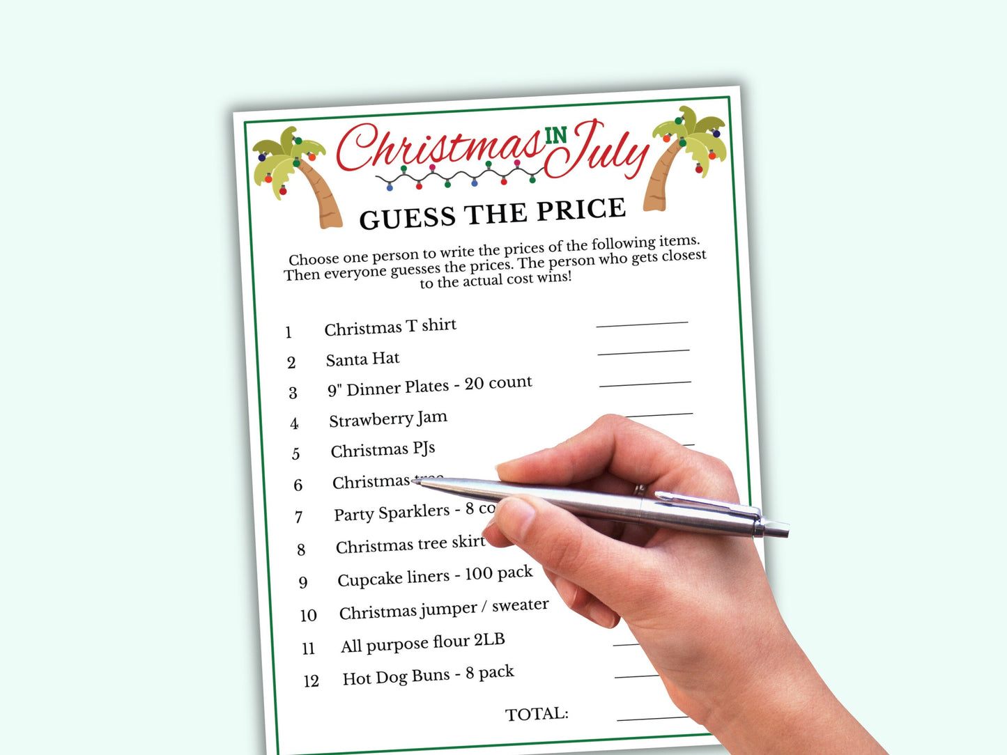 Christmas in July Guess the Price Game