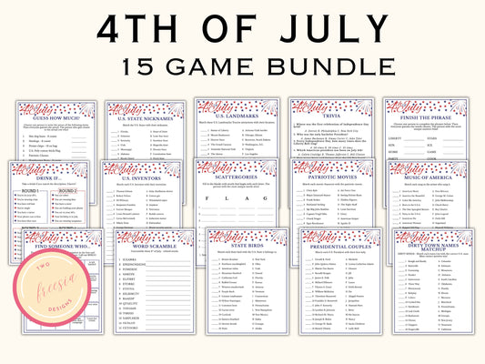 4th of July Games - 15 Printable Games