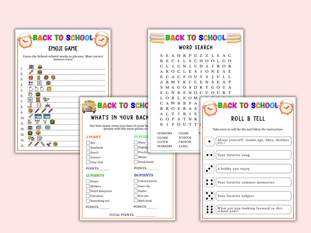 Back to School - 8 Games
