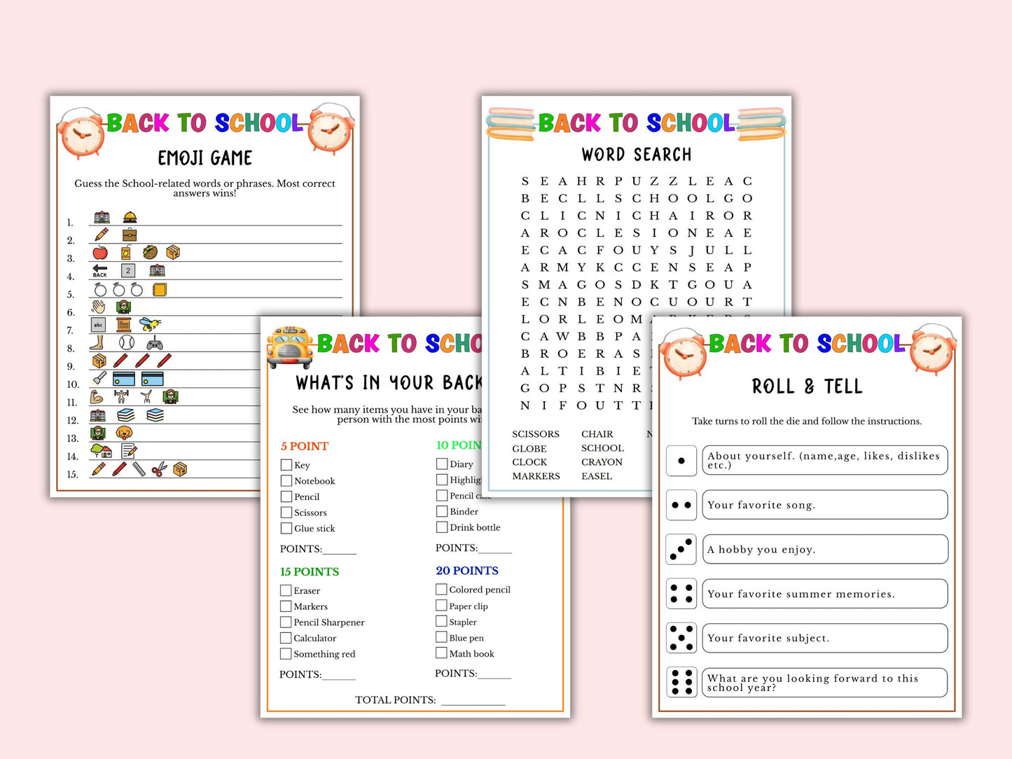 Back to School - 8 Games