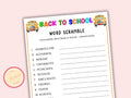 Back to School Word Scramble Game