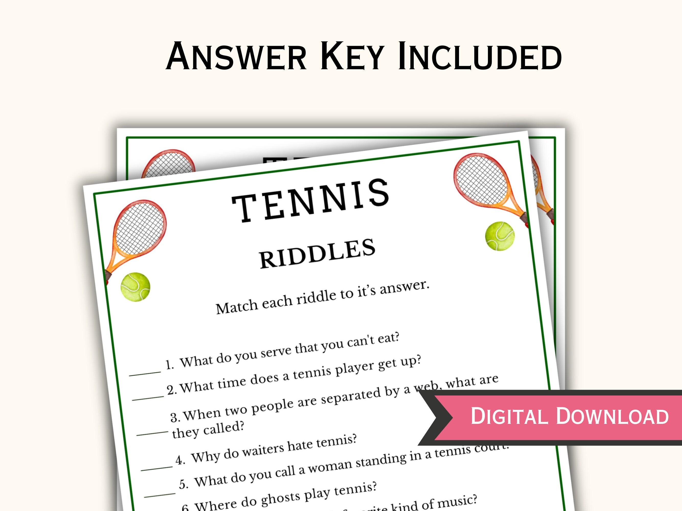Tennis Party Games - 15 Games