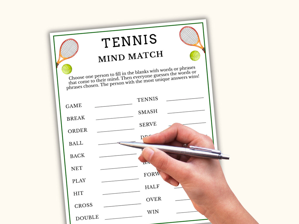 Tennis Party Games - 15 Games